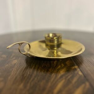 Elegant Gold Brass Chamber Stick Candle Holder